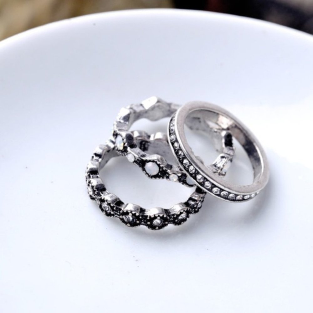 Silver Set of 3 Stacking Rings - Picture 6 of 6